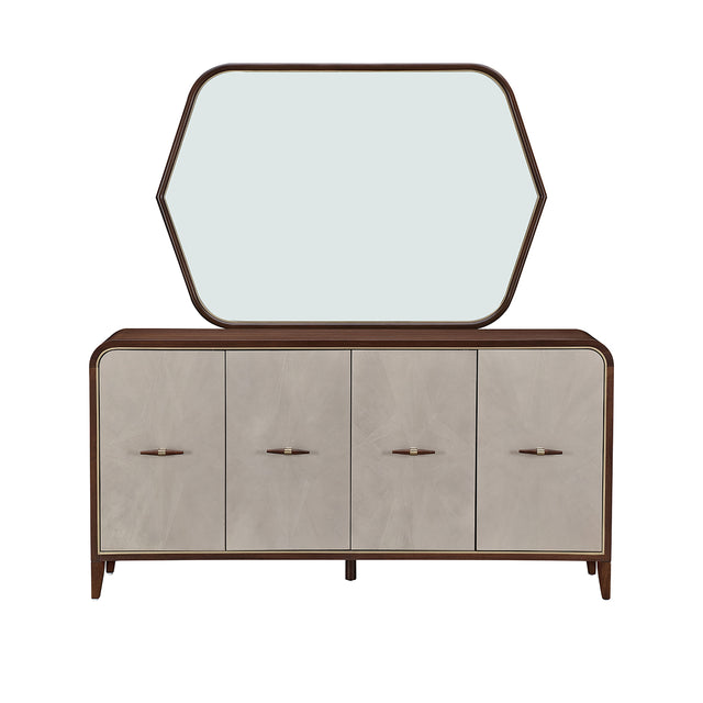 Houston Walnut Sideboard with Mirror - Ornate Home