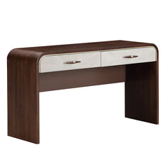 Houston Walnut Vanity Table with Mirror & Chair - Ornate Home