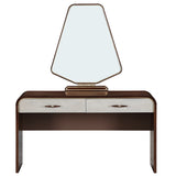 Houston Walnut Vanity Table with Mirror - Ornate Home