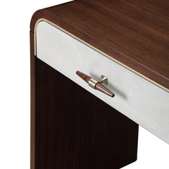 Houston Walnut Vanity Table with Mirror & Chair - Ornate Home