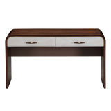 Houston Walnut Vanity Table with Mirror & Chair - Ornate Home