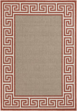 Houtz Red Border Greek Outdoor Rug - Clearance - Ornate Home