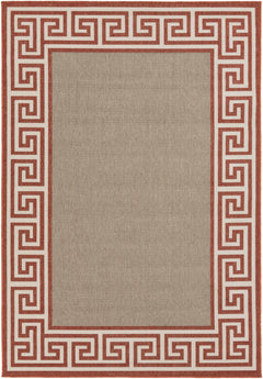Houtz Red Border Greek Outdoor Rug - Clearance - Ornate Home