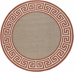 Houtz Red Border Greek Outdoor Rug - Clearance - Ornate Home