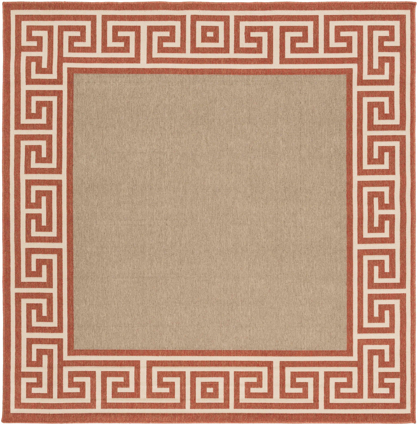 Houtz Red Border Greek Outdoor Rug - Clearance - Ornate Home