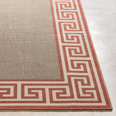 Houtz Red Border Greek Outdoor Rug - Clearance - Ornate Home