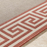 Houtz Red Border Greek Outdoor Rug - Clearance - Ornate Home