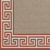 Houtz Red Border Greek Outdoor Rug - Clearance - Ornate Home