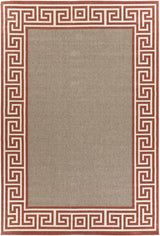Houtz Red Border Greek Outdoor Rug - Clearance - Ornate Home