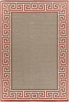 Houtz Red Border Greek Outdoor Rug - Clearance - Ornate Home
