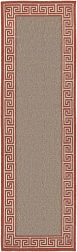 Houtz Red Border Greek Outdoor Rug - Clearance - Ornate Home