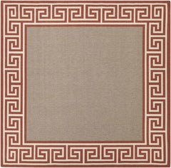 Houtz Red Border Greek Outdoor Rug - Clearance - Ornate Home