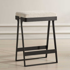 Hover Black/White Iron Counter Stool - Ornate Home
