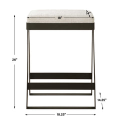 Hover Black/White Iron Counter Stool - Ornate Home