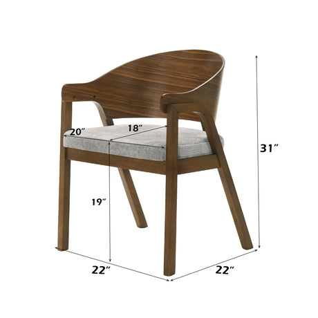 Hoyte Walnut Arm Chair (Set of 2) - Ornate Home