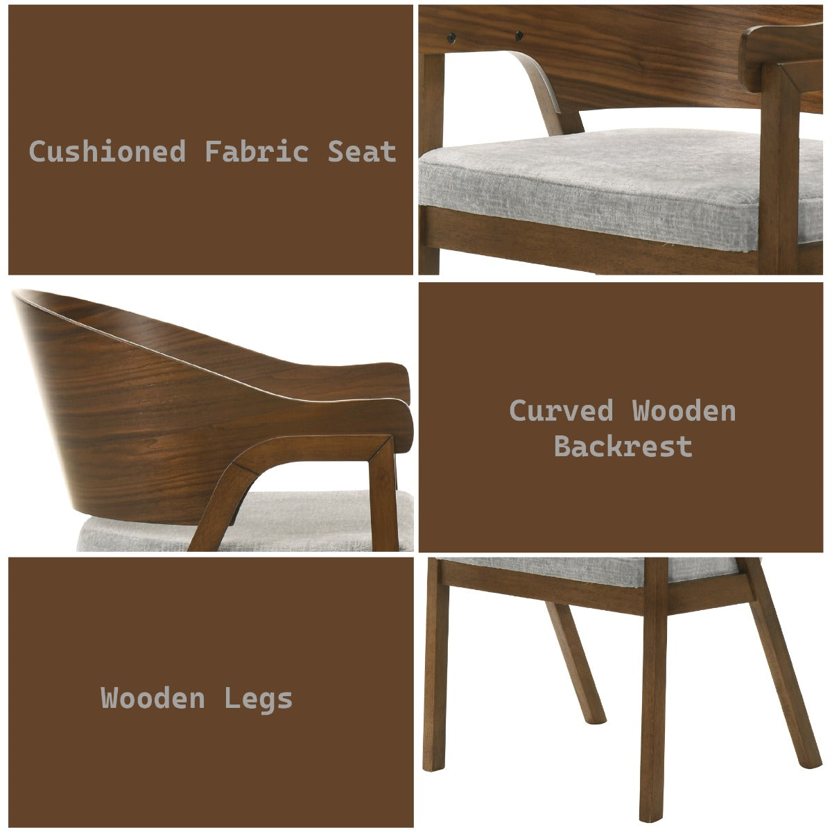 Hoyte Walnut Arm Chair (Set of 2) - Ornate Home