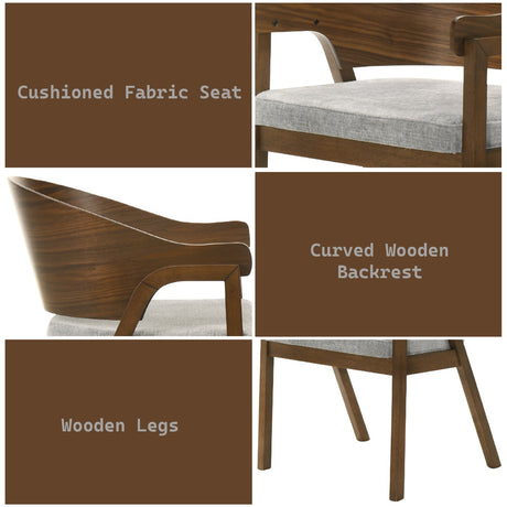 Hoyte Walnut Arm Chair (Set of 2) - Ornate Home