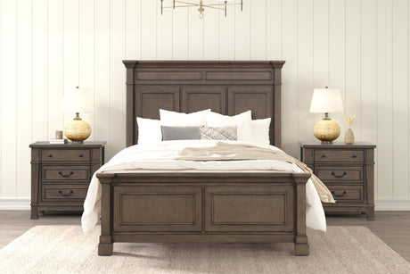 Huddersfield Dark Brown Queen 5 Piece Bedroom Set w/2 Nightstands - Ornate Home