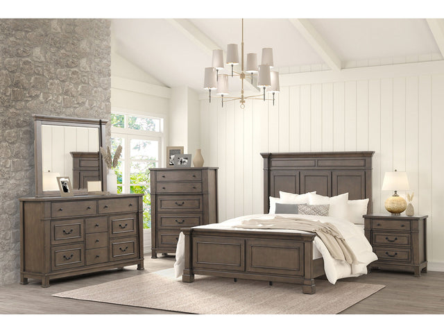 Huddersfield Dark Brown Queen 5 Piece Bedroom Set w/2 Nightstands - Ornate Home