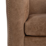 Hudson Beige/Tan Leather Swivel Chair - Ornate Home