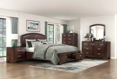 Hudson Cherry 4-Piece Queen Bedroom Set - Ornate Home