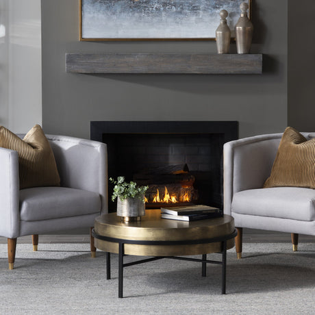 Hudson Gold/Black Textured Brass Cocktail Table - Ornate Home