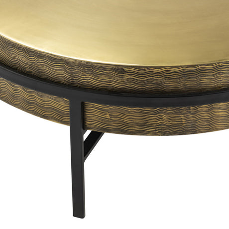Hudson Gold/Black Textured Brass Cocktail Table - Ornate Home
