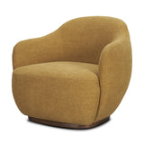 Hudson Mustard Fabric Upholstered Swivel Chair - Ornate Home