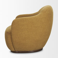 Hudson Mustard Fabric Upholstered Swivel Chair - Ornate Home