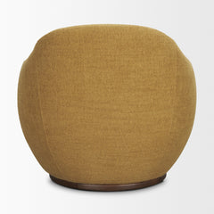 Hudson Mustard Fabric Upholstered Swivel Chair - Ornate Home
