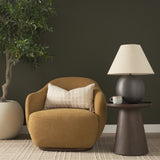 Hudson Mustard Fabric Upholstered Swivel Chair - Ornate Home