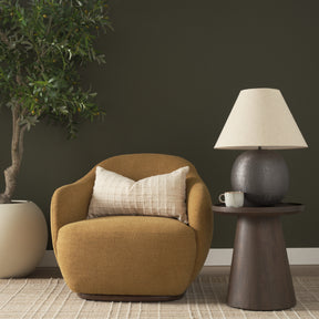 Hudson Mustard Fabric Upholstered Swivel Chair - Ornate Home