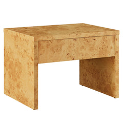 Hudson Natural 1-Drawer Burl Wood Nightstand - Ornate Home