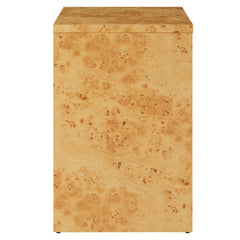 Hudson Natural 1-Drawer Burl Wood Nightstand With Shelf - Ornate Home