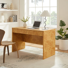Hudson Natural 2-Drawer Burl Wood Desk - Ornate Home