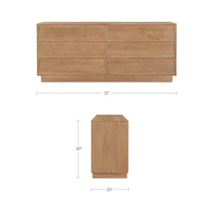 Hudson Natural 6 Drawer Dresser - Ornate Home