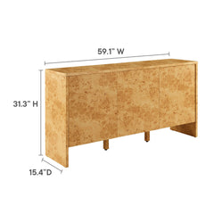 Hudson Natural 60" Burl Wood Sideboard - Ornate Home