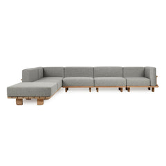 Hudson Natural/Gray Outdoor 6 Piece Sectional - Ornate Home