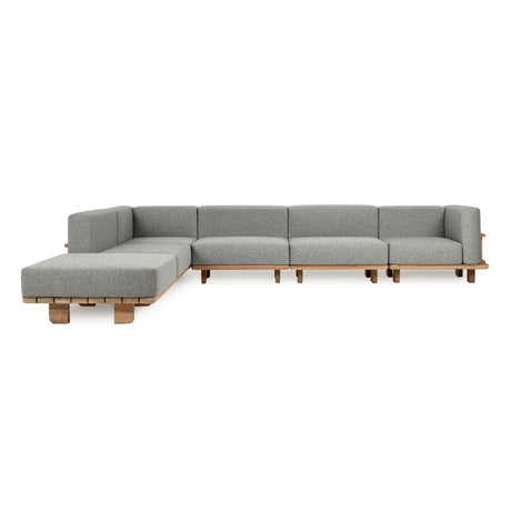 Hudson Natural/Gray Outdoor 6 Piece Sectional - Ornate Home