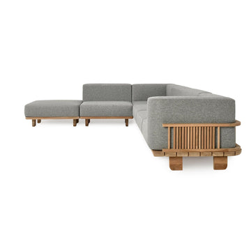 Hudson Natural/Gray Outdoor 6 Piece Sectional - Ornate Home