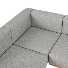 Hudson Natural/Gray Outdoor 6 Piece Sectional - Ornate Home