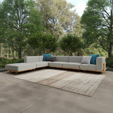 Hudson Natural/Gray Outdoor 6 Piece Sectional - Ornate Home
