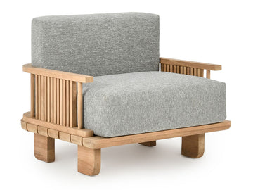Hudson Natural/Gray Outdoor Accent Chair - Ornate Home