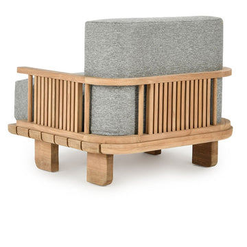 Hudson Natural/Gray Outdoor Accent Chair - Ornate Home