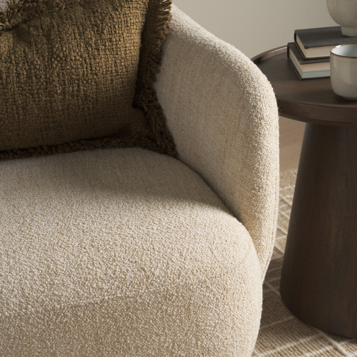 Hudson Oatmeal Fabric Upholstered Chair - Ornate Home