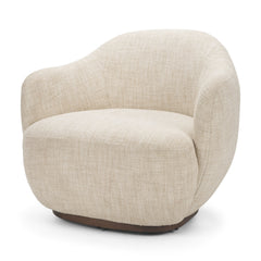 Hudson Oatmeal Fabric Upholstered Swivel Chair - Ornate Home