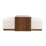 Hudson Walnut Castered Cocktail Table Ottoman w/Sliding Top - Ornate Home