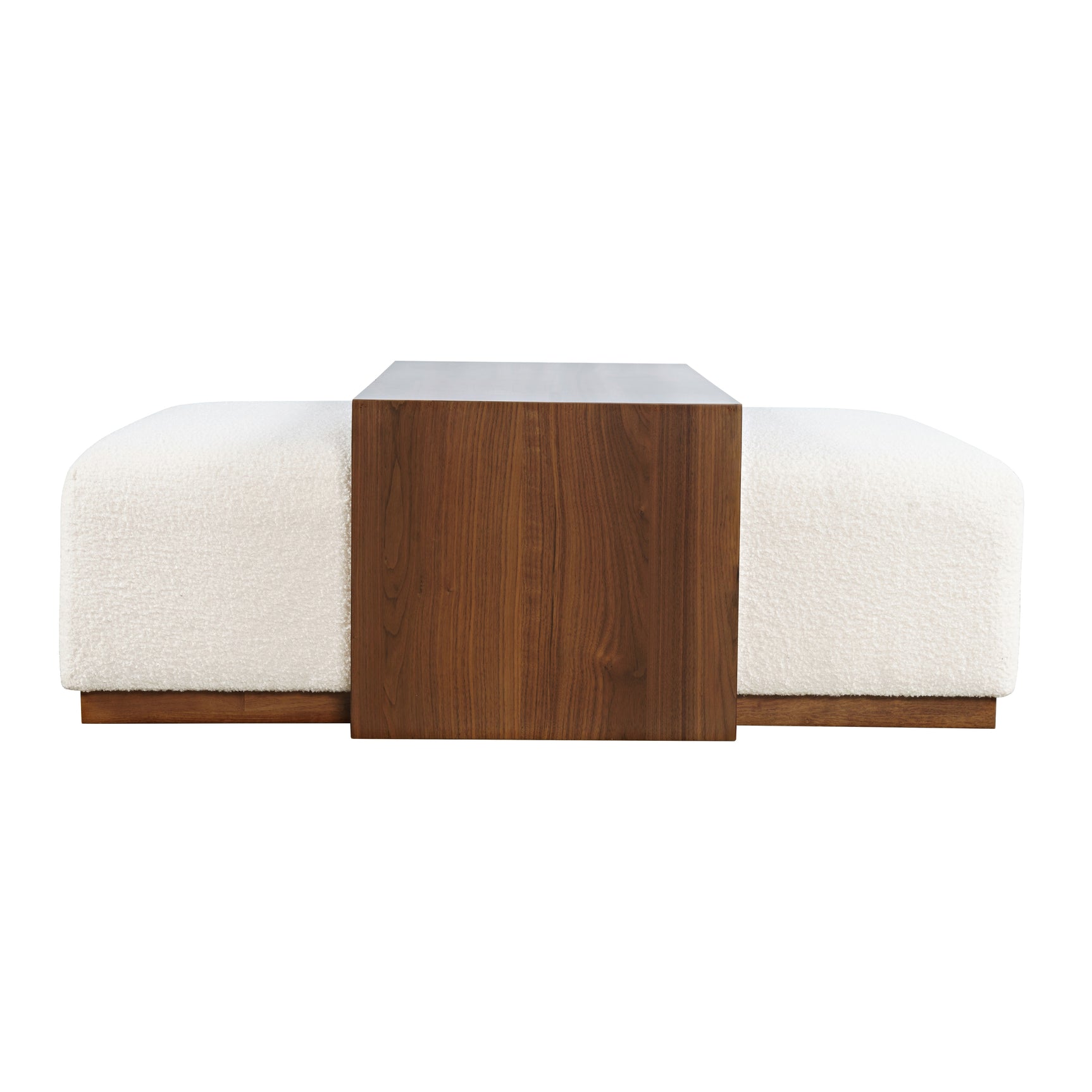 Hudson Walnut Castered Cocktail Table Ottoman w/Sliding Top - Ornate Home