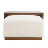Hudson Walnut Castered Cocktail Table Ottoman w/Sliding Top - Ornate Home