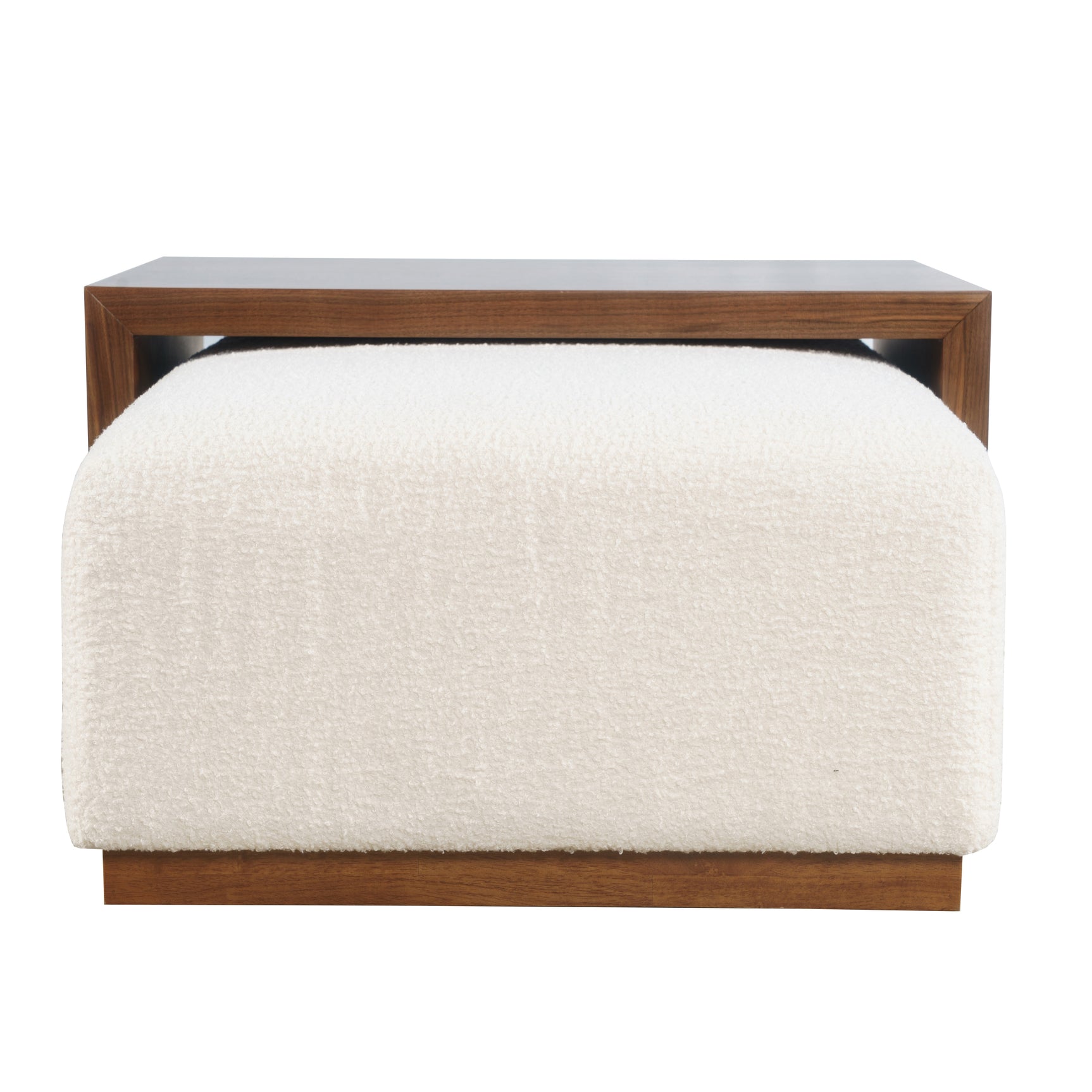 Hudson Walnut Castered Cocktail Table Ottoman w/Sliding Top - Ornate Home